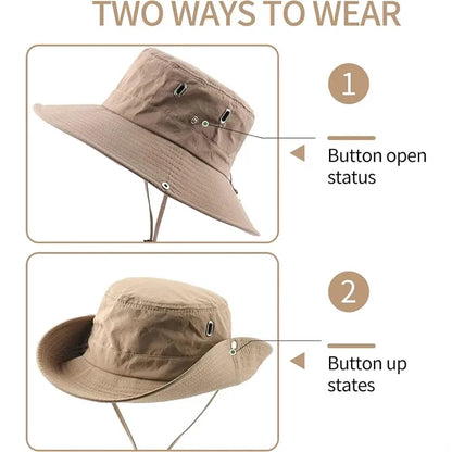 Wide Brim Sun Bucket Hat