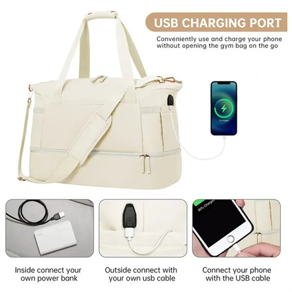 Gym Weekender Travel Duffel Bag for Women Overnight