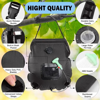 5 Gallon Solar Heated Camping Shower Bag