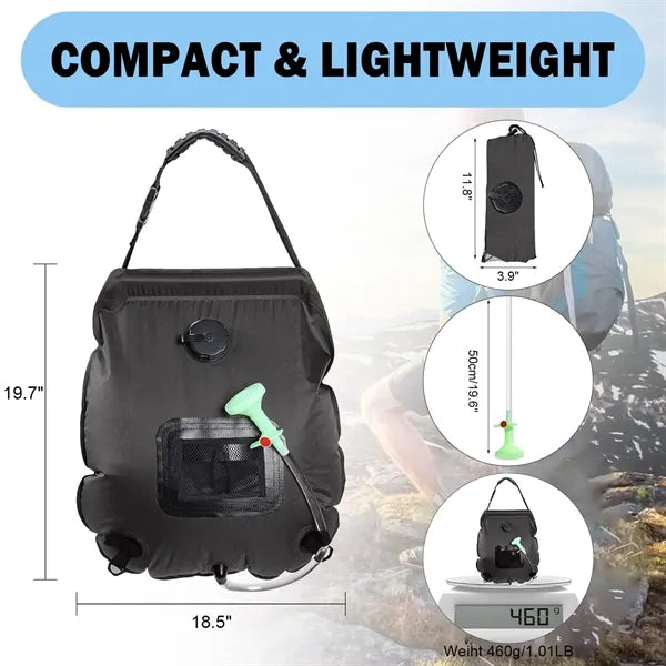 5 Gallon Solar Heated Camping Shower Bag