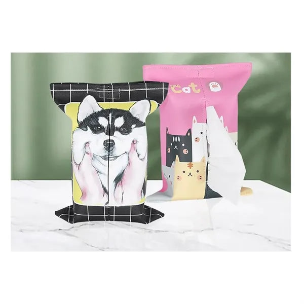 Car PU Leather Tissue Box