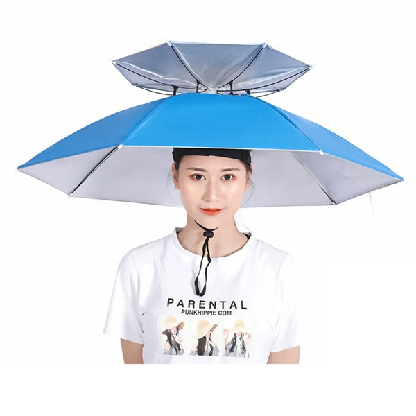 Fishing Double Canopy Umbrella Hat Folding Sun Rain Cap