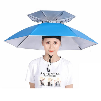 Fishing Double Canopy Umbrella Hat Folding Sun Rain Cap