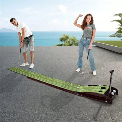 Indoor Golf Mat with Automatic Ball Return Function