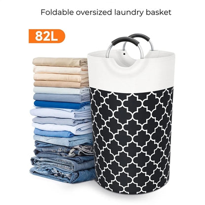 85L Laundry Basket Clothes Hamper Collapsible With Handles