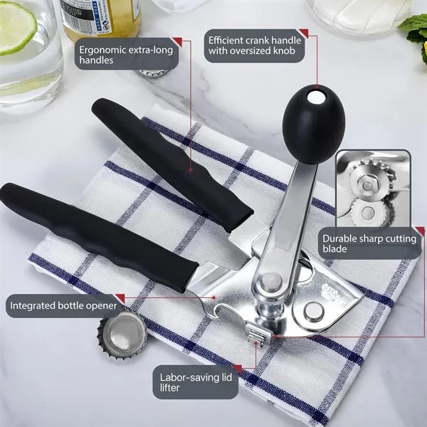 Commercial Can Opener Hand Crank Manual Heavy Duty Magnet