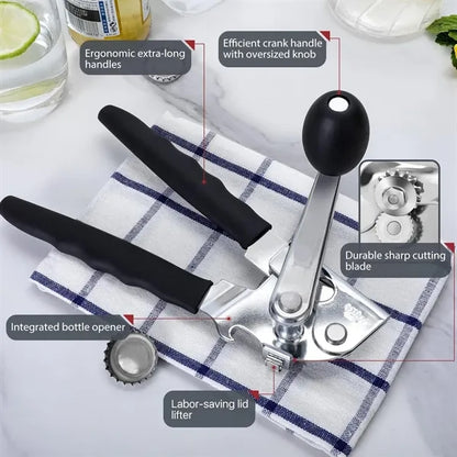 Commercial Can Opener Hand Crank Manual Heavy Duty Magnet