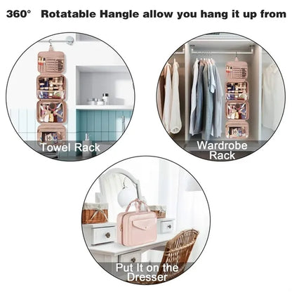 Pink Travel Toiletry Hanging Bag for Women