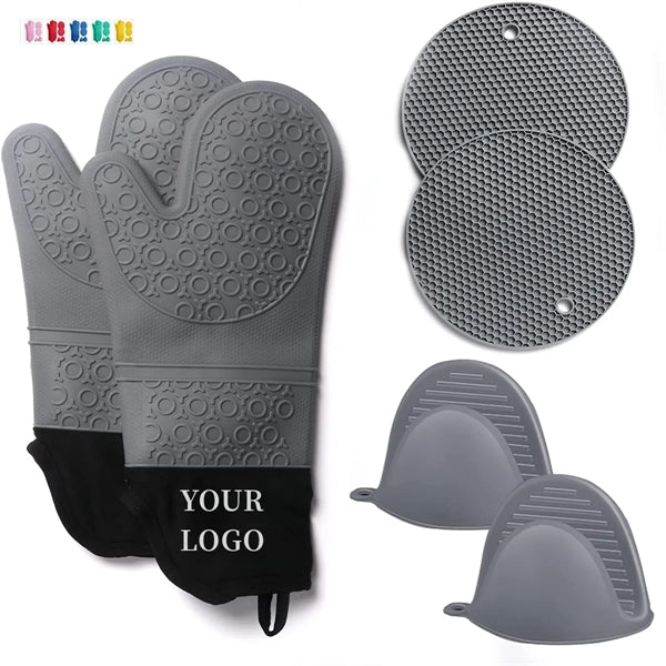 Extra Long Oven Mitts and Pot Holders Sets