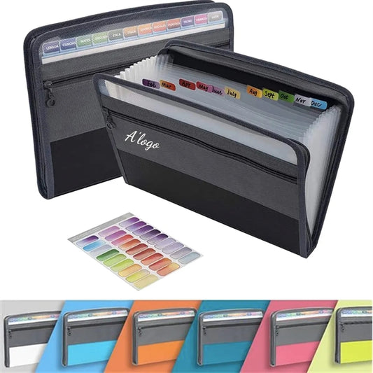 13 Pocket Expanding File Folder with Sticky Labels