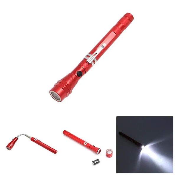 LED Telescopic Extensible Double Magnetic Flashlight
