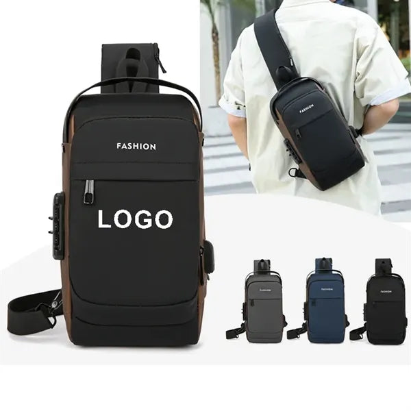 Waterproof Crossbody Chest Bag with Lock
