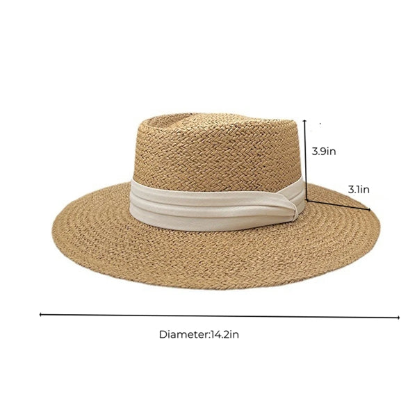 Womens Wide Brim Straw Summer Beach Sun Hat