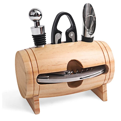 Wine Bottle Opener Set In Barrel