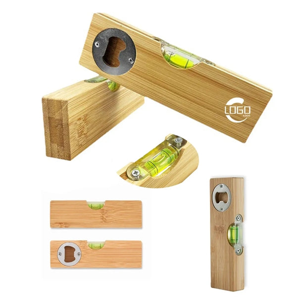 Bamboo Level With Bottle Opener