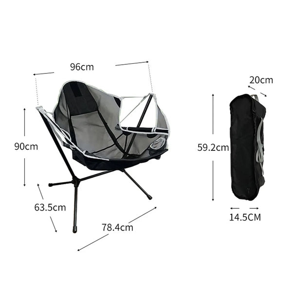 Folding Camping Rocking Chair With Pillow