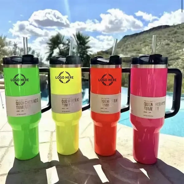 40 OZ Fashion Fluorescent  Color Tumbler with Lid