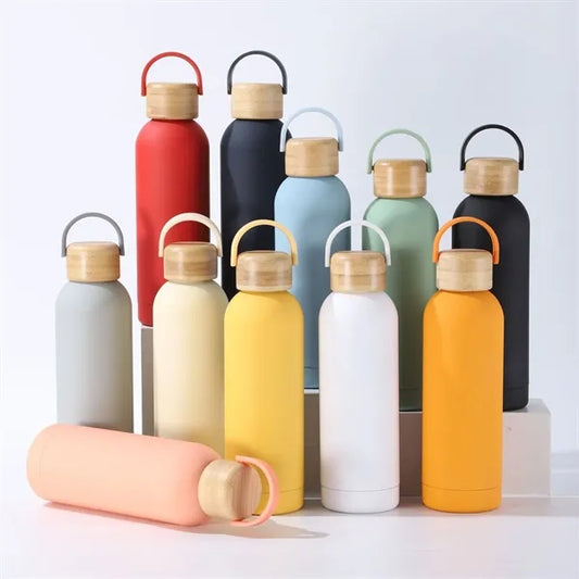 Stainless Steel Bottle with Bamboo Lid