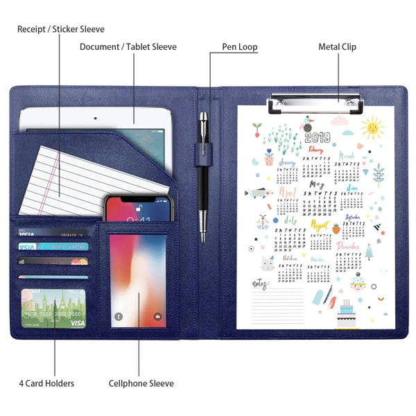 A4 Leather Folder Padfolio