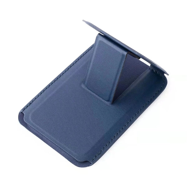 Magnetic Leather Wallet Cards Holder Stand with Kickstand