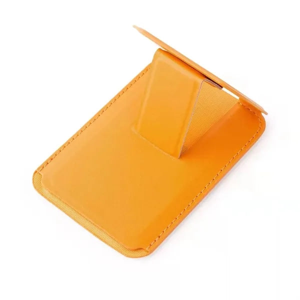 Magnetic Leather Wallet Cards Holder Stand with Kickstand