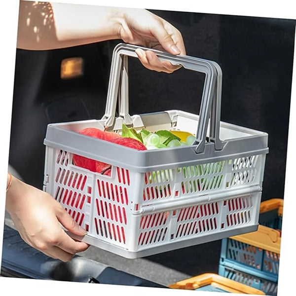 Foldable Plastic Grocery Shopping Basket Vegetable Crates
