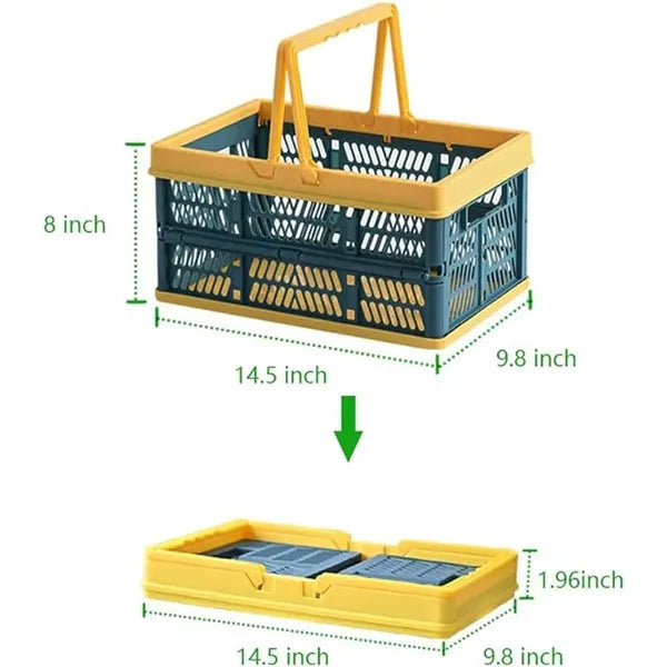 Foldable Plastic Grocery Shopping Basket Vegetable Crates