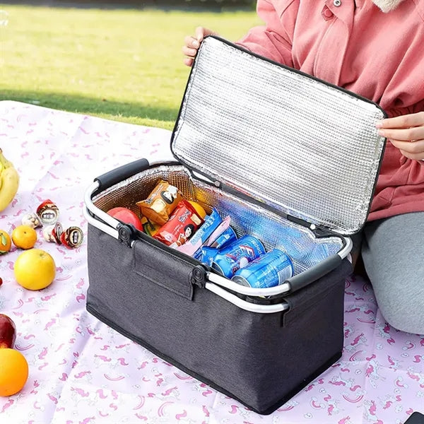 Foldable Large Insulated Camping Cooler Basket