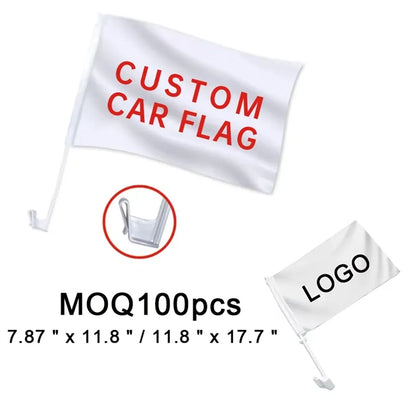 7 4/5" x 11 4/5" Double Sided Custom Car Flag