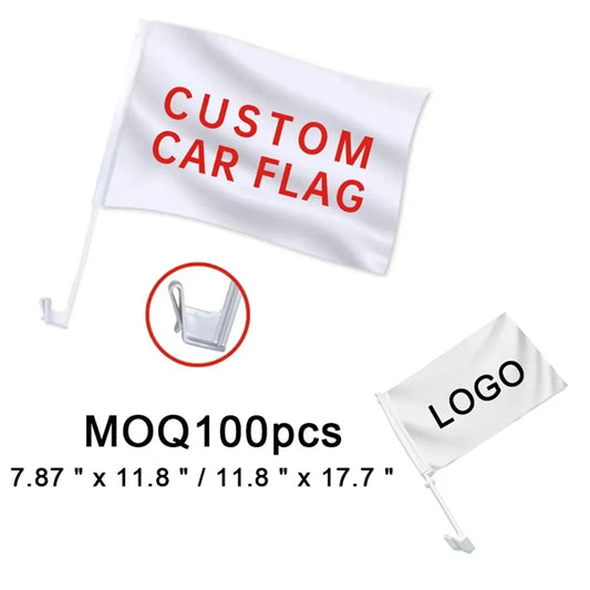 7 4/5" x 11 4/5" Double Sided Custom Car Flag