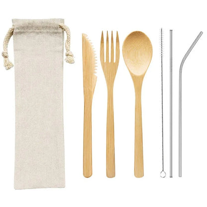 Cutlery Bamboo Set with Travel Case