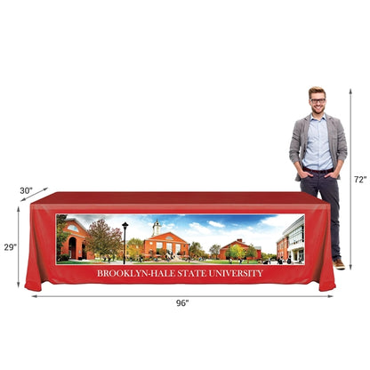 8' Knit Polyester Custom Throw Style Table Cover