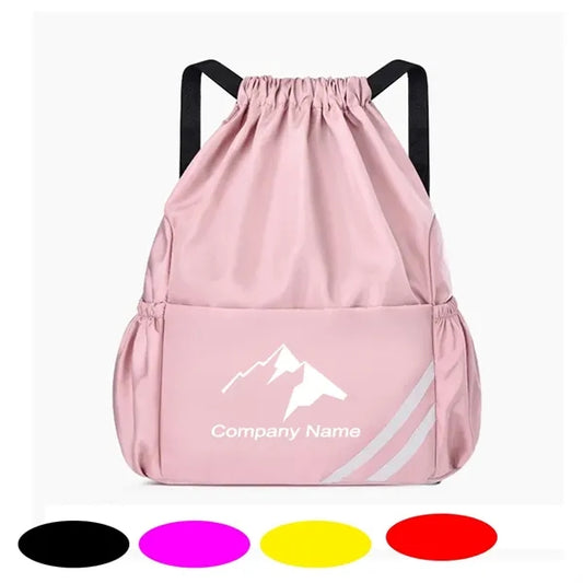 Backpack With Reflective Strap And Drawstring