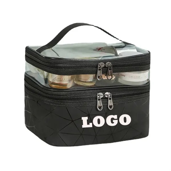 PVC Double Layer Travel Makeup Bag