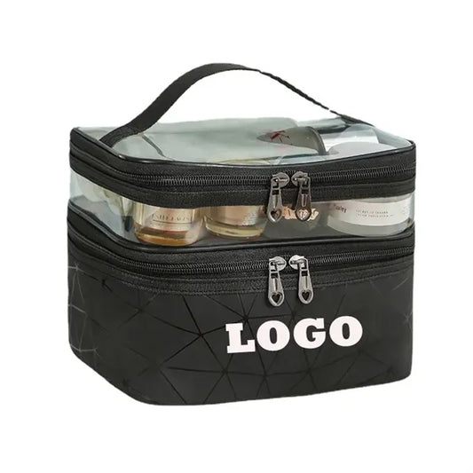 PVC Double Layer Travel Makeup Bag