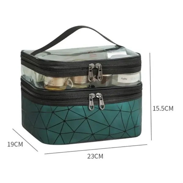 PVC Double Layer Travel Makeup Bag