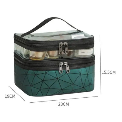 PVC Double Layer Travel Makeup Bag