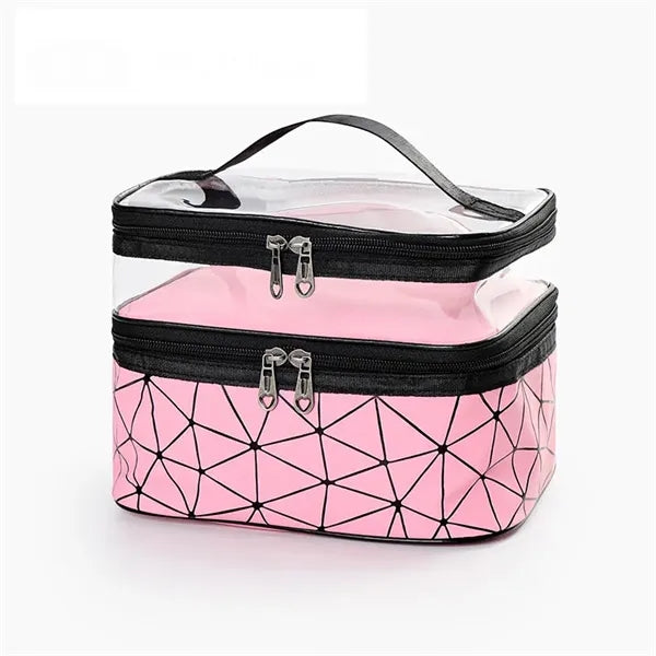PVC Double Layer Travel Makeup Bag