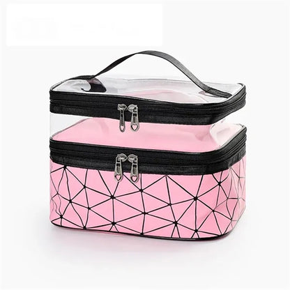 PVC Double Layer Travel Makeup Bag
