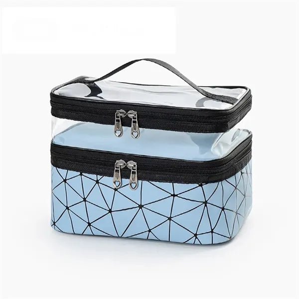 PVC Double Layer Travel Makeup Bag