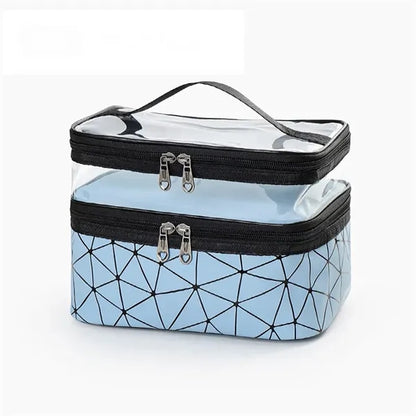 PVC Double Layer Travel Makeup Bag