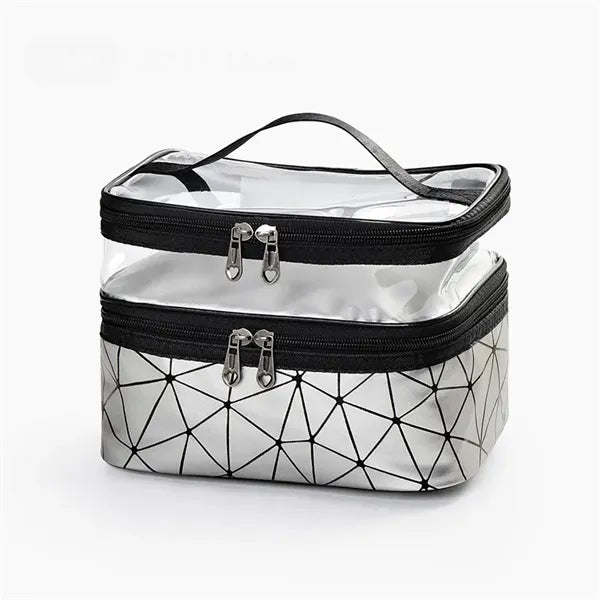 PVC Double Layer Travel Makeup Bag
