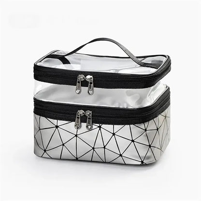 PVC Double Layer Travel Makeup Bag