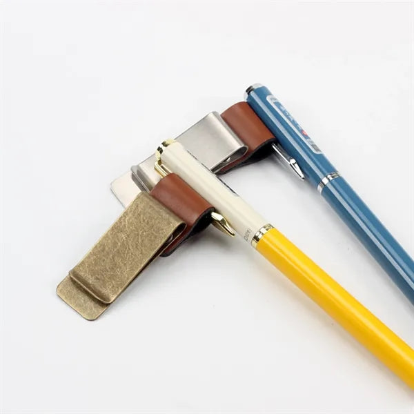 Stainless Steel Notebook Note Pen Holder