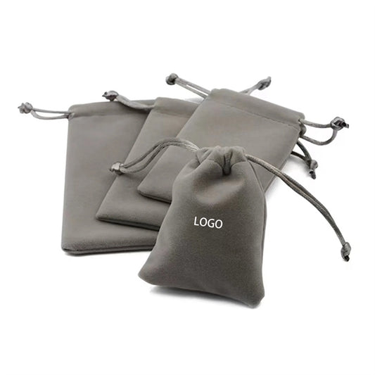 Plush Drawstring Flat Mouth Storage Bag