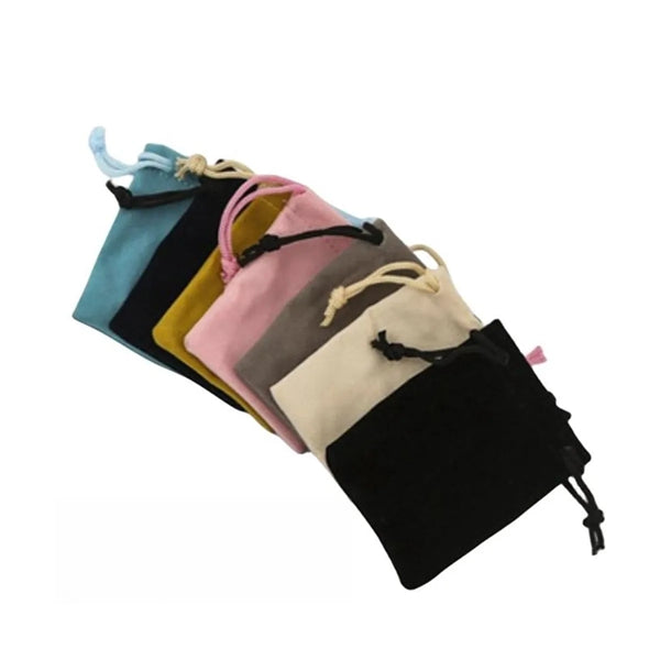 Plush Drawstring Flat Mouth Storage Bag