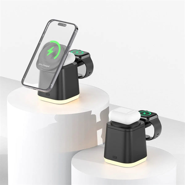 3 In 1 Magnetic Wireless Ambient Light Charging Station