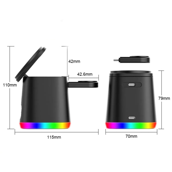 3 In 1 Magnetic Wireless Ambient Light Charging Station