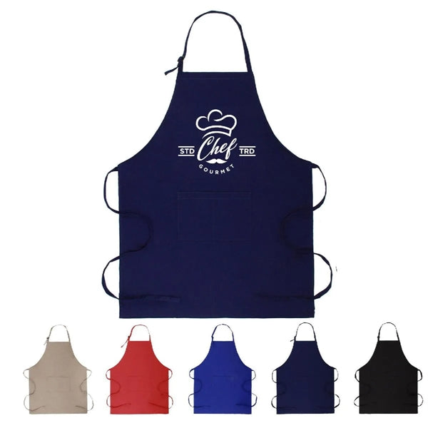 7 OZ. ADJUSTABLE TWILL BIB APRON/ 2-POCKET