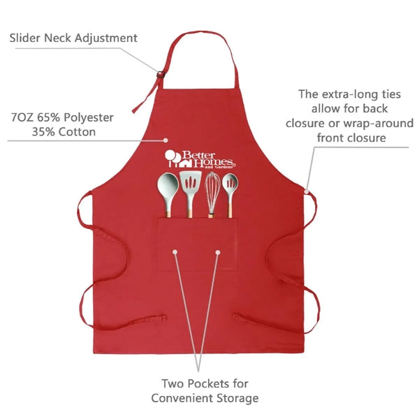7 OZ. ADJUSTABLE TWILL BIB APRON/ 2-POCKET